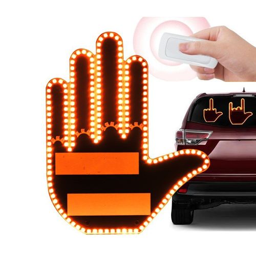 Smart Car Gesture-Controlled Light - Multi-Functional Vehicle Warning & Anti-Collision Signal | Interactive Palm Light with White Remote Control