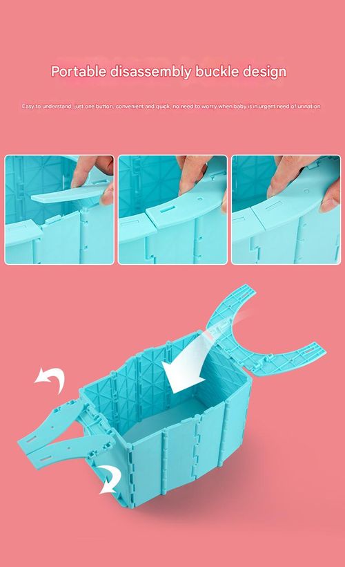 Collapsible Travel Potty  - Portable Car Toilet Emergency Kit with Splash-Proof Design, Foldable Commode for Road Trips & Camping (Sky Blue)