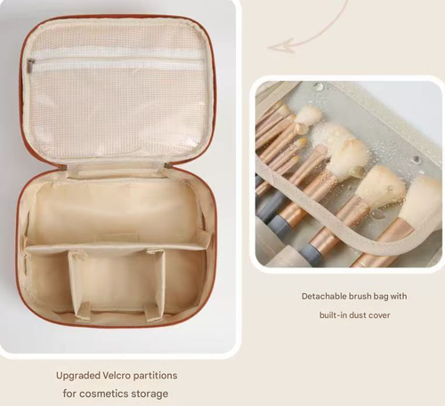 3-in-1 Multi-Functional Cosmetic Bag - Large-Capacity, Premium & Niche-Designed Organizer with Divided Compartments | Portable Makeup Case Ideal for Travel & Professional Makeup Artists