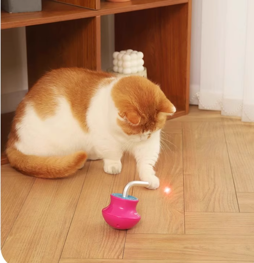 Whirl & Play Cat Toy - Auto-Spinning Wobble Laser w | Feather Teaser, 4-in-1 Funny Kitty Gym for Energy Burning Play (Blue)