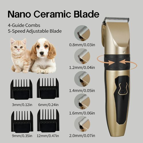 「HydroClean Pet Grooming Kit」- Detachable Blade System & Fully Submersible | IPX7 Washable Clipper