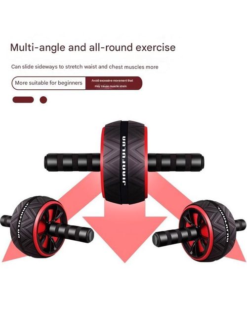 Heavy-Duty Black & Red Ab Wheel Roller - Durable Non-Slip Abdominal Workout Equipment for Home & Gym