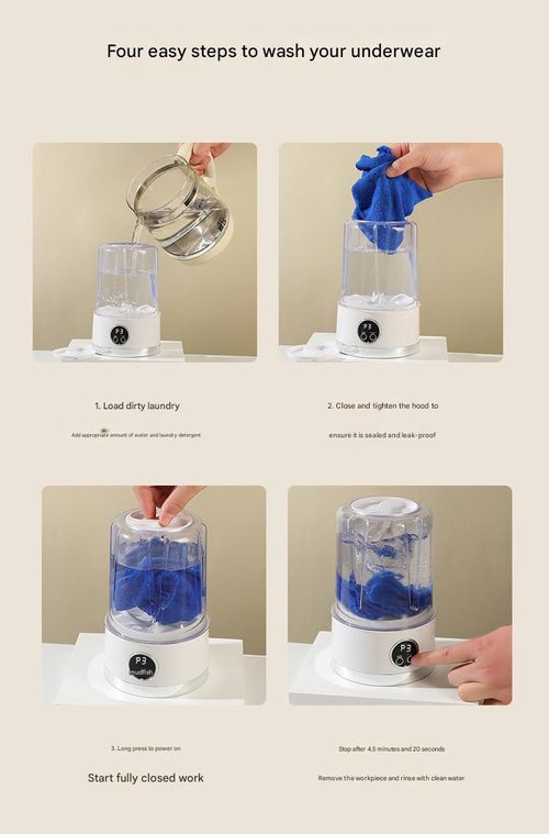 White New Mini Washing Machine for Underwear & Socks - Portable Wireless, No-Installation Needed | Rechargeable, Dedicated Cleaning for Garments, Ideal for Home & Outdoor Travel
