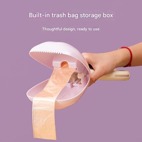 Purple Portable Poop Bag Holder w | Built-in Waste Bags | Compact Hands-Free Dispenser for Dog Walks | Bestseller On-the-Go Cleanup