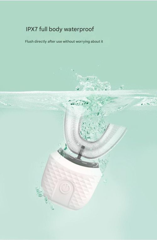 White U-Shaped Teeth Whitening Device - Electric Toothbrush with Fully Automatic Operation | Wireless Inductive Charging, Ultrasonic Adult Dental Brush for Lazy Users