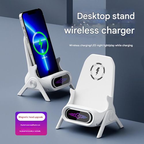 Smart Wireless Charging Phone Stand - White 2025 Mini Chair Design | Hands-Free Qi Charger for Effortless Viewing & Desk Organizer