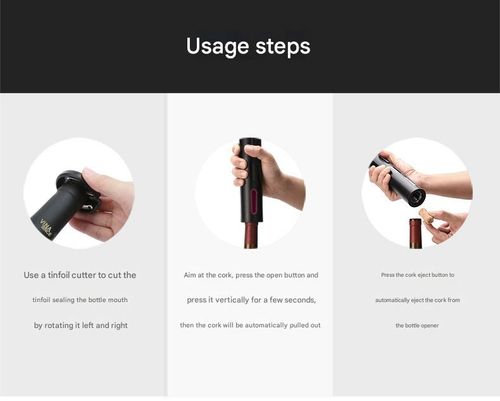 Classic Electric Wine Opener - Auto-Operated Eco-Friendly Wine Tool | Versatile Kitchen Essential Perfect for Home Use & Gifting