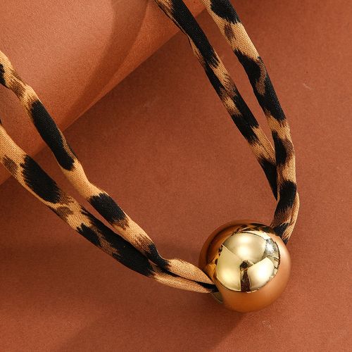 Leopard Print Necklace - Sexy Geometric Statement Necklace for Women | Exaggerated Metal Ball Necklace, Unique Design