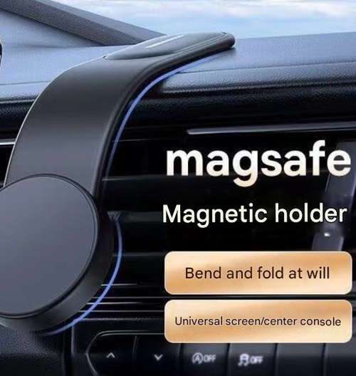 Flexible Bendable Magnetic Car Mount - 360° Adjustable Foldable Phone Holder(Black)