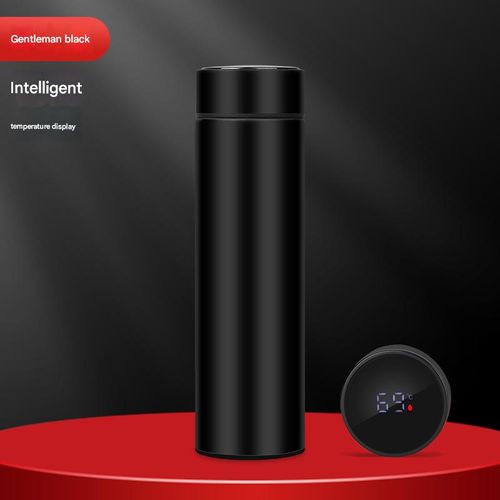 500ml Vacuum Insulated Stainless Steel Water Bottle - Black Digital Temperature Display | Premium insulation with temperature readout, ideal gift idea