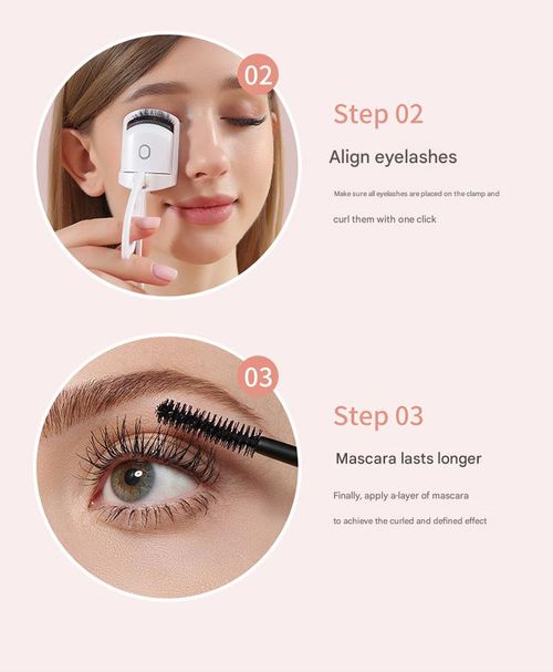 Pink Electric Heated Eyelash Curler - Mini Portable Handheld Lash Curling Tool | Rechargeable, Instant Heat & Long-Lasting Curl, Perfect for On-the-Go Touch-Ups