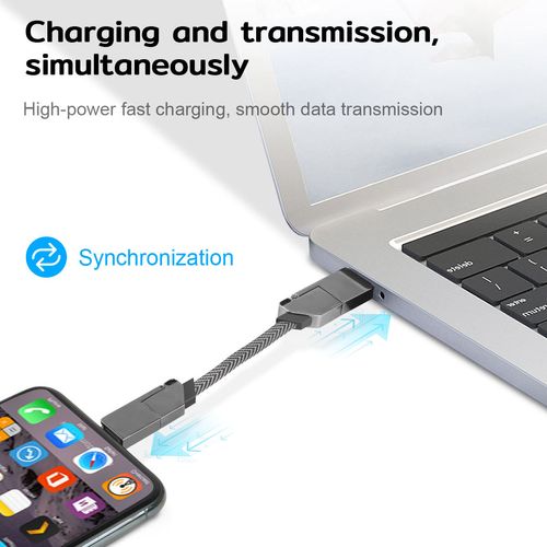60W PD Fast Charging Swiss Army Cable - 6-in-1 Keychain Multi-Tool w | USB-C | Type-C | Lightning | Portable Power Essential (Carbon Gray)