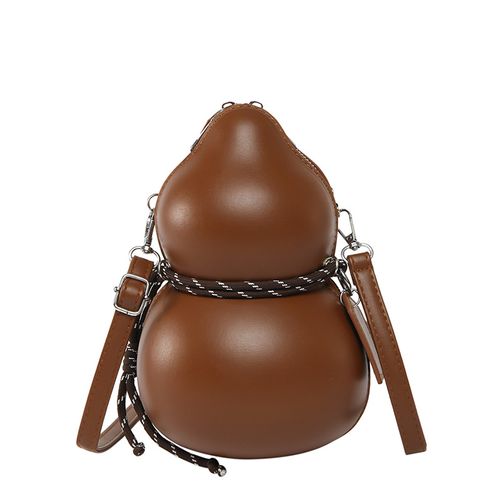 2025 Spring New Arrival Brown Gourd-Shaped Women's Bag - Creative Fashion Statement Bag | High-End Textured Shoulder & Crossbody Bag