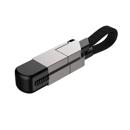60W PD Fast Charging Swiss Army Cable - 6-in-1 Keychain Multi-Tool w | USB-C | Type-C | Lightning | Portable Power Essential (Carbon Gray)