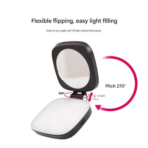 Pocket-Size Folding Beauty Light: Vanity Mirror w Magnetic Holder & Targeted Glow - Collapses Flat, Perfect for Travel