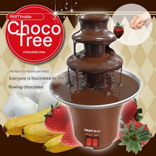 Cross-Border Home Mini 3-Tier Chocolate Fountain Machine - Multi-Functional Chocolate Fondue Maker with Heating | DIY Chocolate Melting Tower for Chocolate Hot Pot