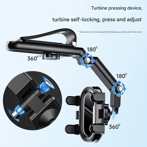 New Black and Green Sun Visor Phone Holder - 360° Fully Adjustable and Rotatable | Multifunctional Car Holder for Navigation, Photography, and General Device Mounting