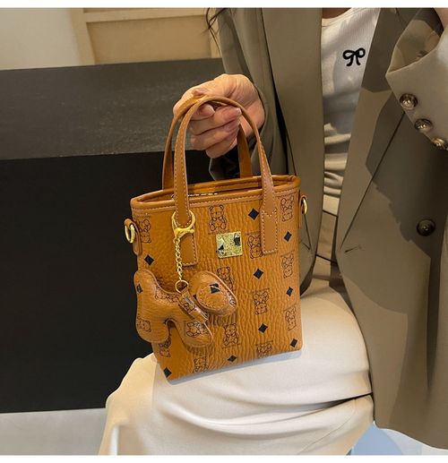 2025 New Trendy Brown Phone Bag for Women - Luxe Top-Handle Bucket Bag | Vintage Monogram Crossbody Bag with High-End Vibe