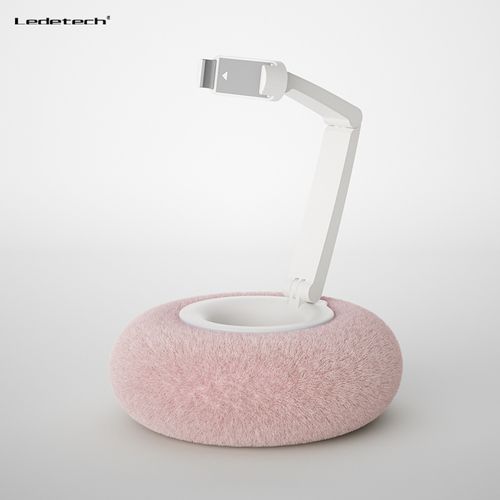 Pink Bedside Phone Pillow Stand - Adjustable Bed Mount Holder for Hands-Free Viewing