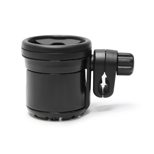 Portable Stroller Cup Holder - Compact Drink Caddy Accessory w | Bottle Slot | Universal Fit for Prams, Lightweight On-the-Go Storage