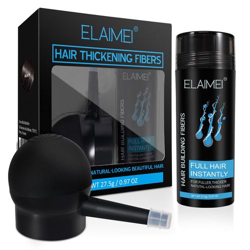 Effortless Root Cover Up - Instant Black Hair Fibers Spray | Powder | No-Mess Thickening for Thin Hair