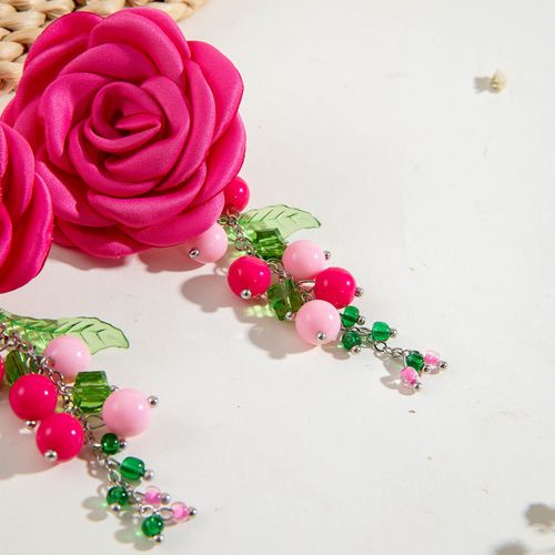French Romantic Earrings - Elegant 3D Large Floral Tassel Pendants | Versatile Fashion Jewelry for Timeless Style