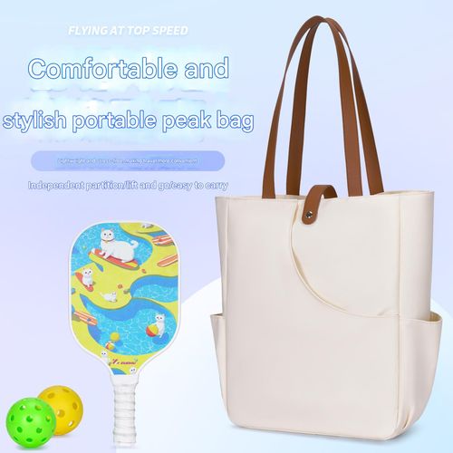 Water-Resistant Sports Duffel - White Multi-Compartment Bag w | Fiberglass Cricket & Tennis Sections | All-Weather Gear for  Travel & Training