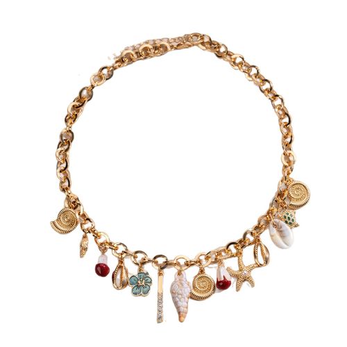「Coastal Luxe Pearl Choker」- Runway-Ready Shell Pendant w| Baroque Pearls | Asymmetric Drop Design for Stackable Styling (Boutique Edition)