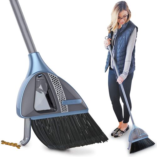 2-in-1 Sweeper and Vacuum: Electric Handheld Broom with Cleaning Brush - Multi-Surface Cleaner