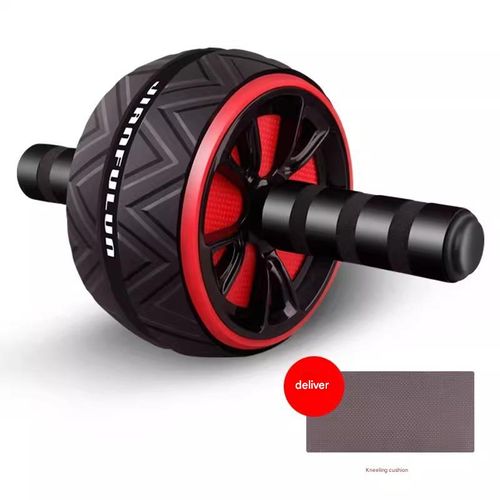 Heavy-Duty Black & Red Ab Wheel Roller - Durable Non-Slip Abdominal Workout Equipment for Home & Gym