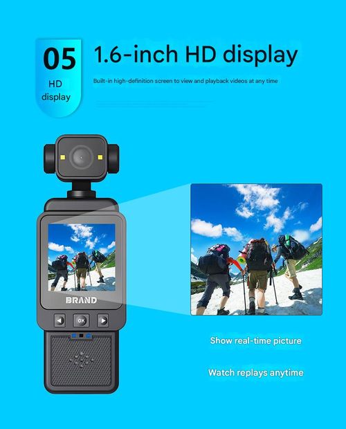 New Mini Handheld Sports Pocket Camera - 128GB Storage, WiFi-Enabled, 180° Rotatable Lens, Ultra-Portable with Clip Design