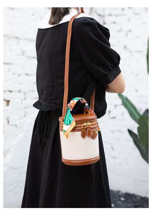 Amber Barrel Satchel 2025: Bucket Bag - Silk Twill Trim (Crossbody and Handbag)
