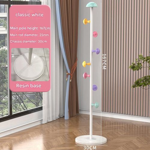 Mushroom Coat Rack for Kids - Heavy-Duty Resin Base w  Multi-Tier Drying & Anti-Wobble Design (Cloud White)