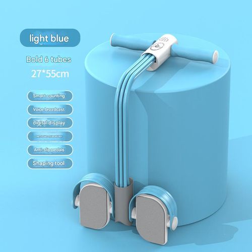 Smart-Track Sky Blue Ab Toner - Auto-Rep Counter for Sit-Ups | Superman Pose | Core Sculptor w | Digital Display & Waist Slimming Belt