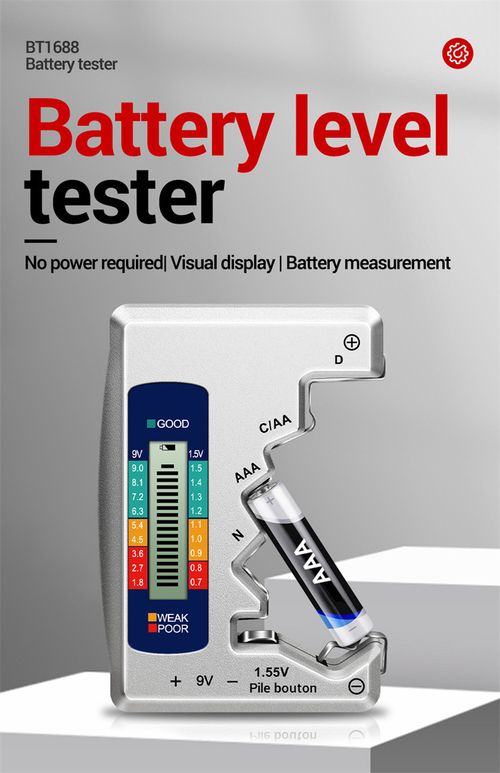 Silver Ultra-Thin Card-Style Battery Tester - Portable & Efficient LCD Digital Voltage Tester | Dry Battery Detector with Digital Display