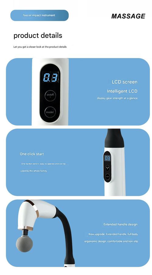 Multi-Speed Deep Tissue Massager - Pearl White U-Shaped Hook Percussion Gun w |  LCD & Ultra-Quiet Motor | Extended Back Relief & Muscle Recovery