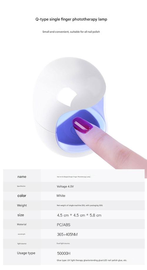 White Mini Nail Lamp - Rose-Inspired Portable Egg-Shaped UV | LED Light | Efficient Quick-Dry Single-Finger Nail Dryer with Cable