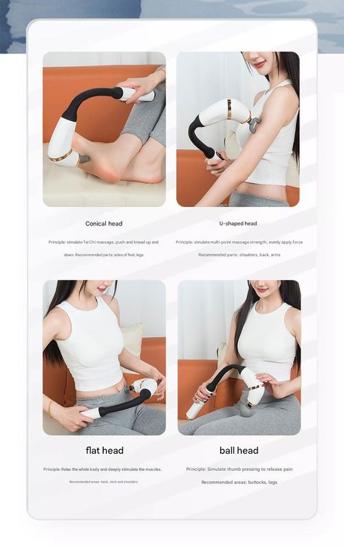 Multi-Speed Deep Tissue Massager - Pearl White U-Shaped Hook Percussion Gun w |  LCD & Ultra-Quiet Motor | Extended Back Relief & Muscle Recovery