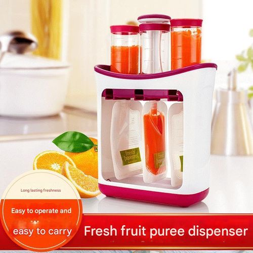 2025 New Kids Fruit Puree Squeezer - Portable Home Kitchen Food Dispenser for Babies and Adults | Manual Food Storage Bag Filler with 10 Reusable Bags