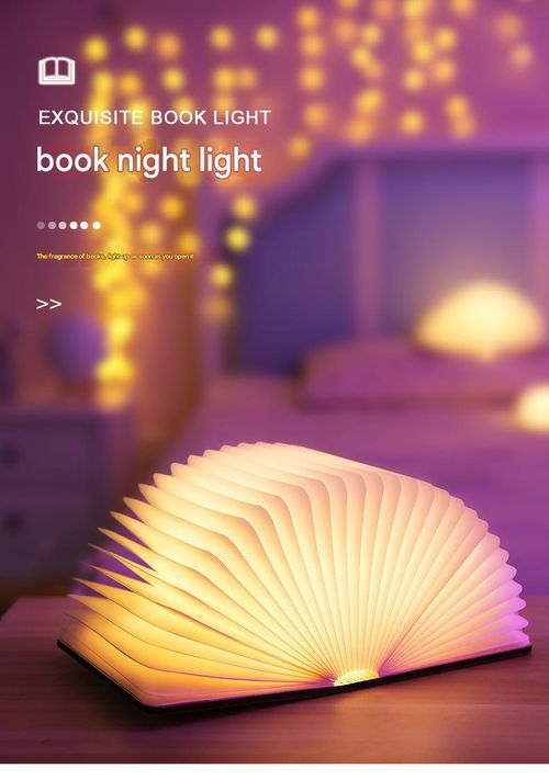 360° Foldable Magnetic Wooden Book Lamp (Black) - Creative Colorful Ambient Night Light | Ideal Corporate & Holiday Gift, Table Lamp for Living Room & Bedroom