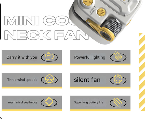 White 2025 Summer New Outdoor Neck Fan - Ultra-Portable, Bladeless & Quiet | Must-Have for On-the-Go Use