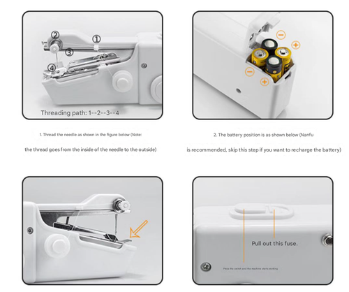Pocket-Sized Sewing Kit - Rechargeable Mini Handheld Sewing Machine for Quick Clothing Fixes