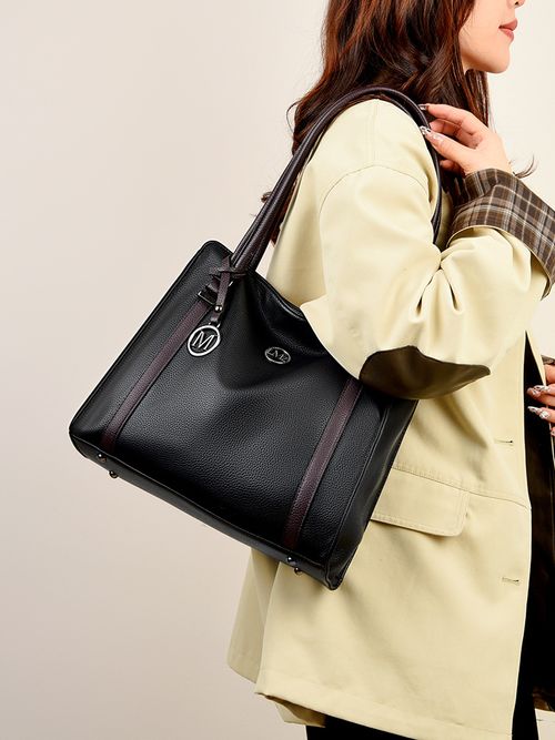 Qiandian Women's Bag 2025 New Trendy Style - Light Luxury Premium PU Leather Tote | Large-Capacity Cowhide-Inspired Shoulder & Crossbody Bag