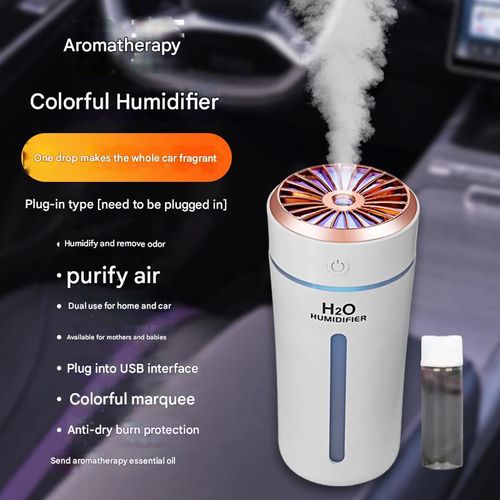 Smart Car Air Sanitizer - White Phantom Cup Design w|Nano-Mist Purification & Essential Oil Diffusion
