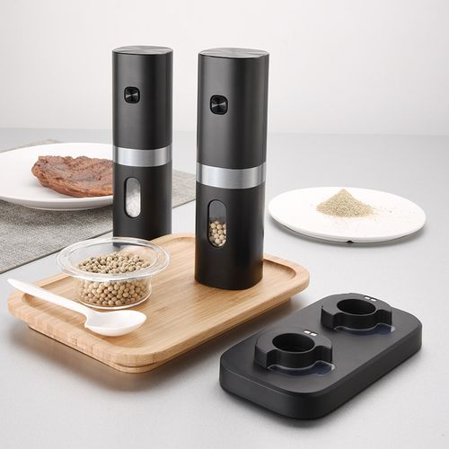 Electric Pepper & Salt Grinder Mill - One-Touch Automatic Grinding with Adjustable Coarseness | Rechargeable for Fresh Peppercorns, Salt & Spices