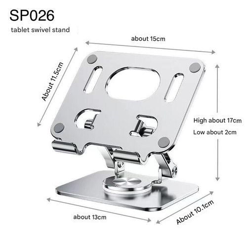 360° Rotating Aluminum Stand - Multi-Angle Foldable Holder for Phone | Tablet | Laptop, Space-Saving Desk Mount (Matte Black)