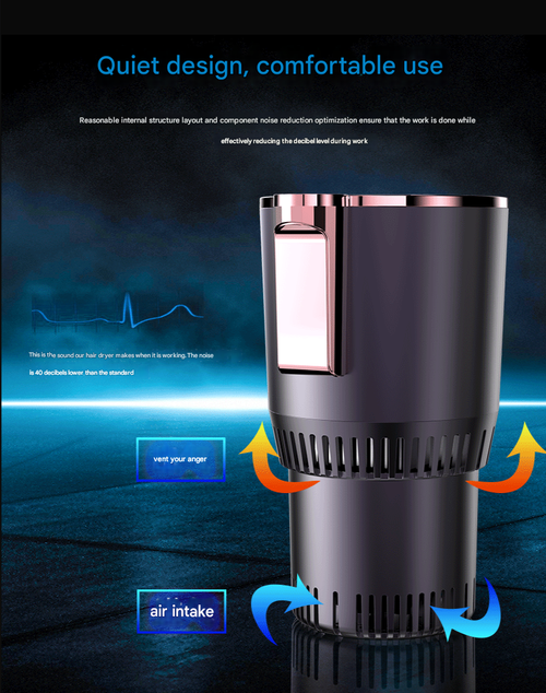 Portable Dark Amethyst Cup - 3-Minute Rapid Chiller | Heater for Car & Home | Dual-Use Travel Thermo Mug w Cord-Free Operatio