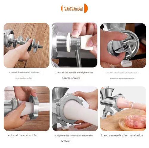 Manual Meat Grinder (Aluminum Alloy) - Multi-Functional Household Food Processor | Efficient Hand-Cranked Tool for Noodle Pressing, Sausage Stuffer & Flour Grinding