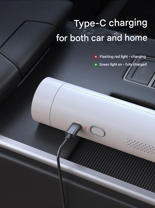 2-in-1 White Car Detailer - Dust-Free Pet Hair Remover w| Air Blower | Handheld Auto Cleaner