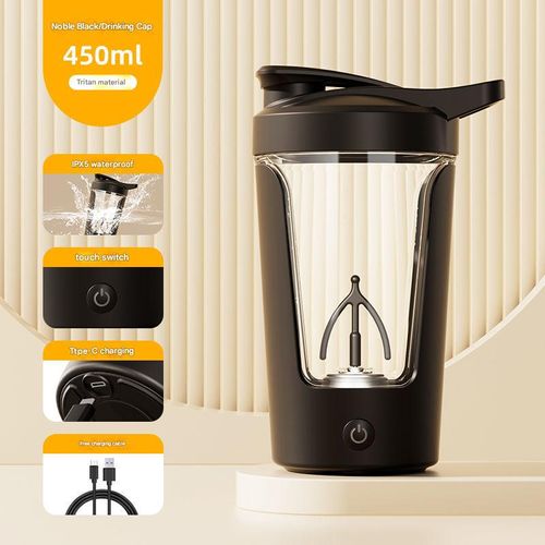 One-Touch Mixing Cup - Rechargeable Auto-Stir w | 6000RPM Motor & Heat-Resistant Tritan | Gym & Meal Prep Essential